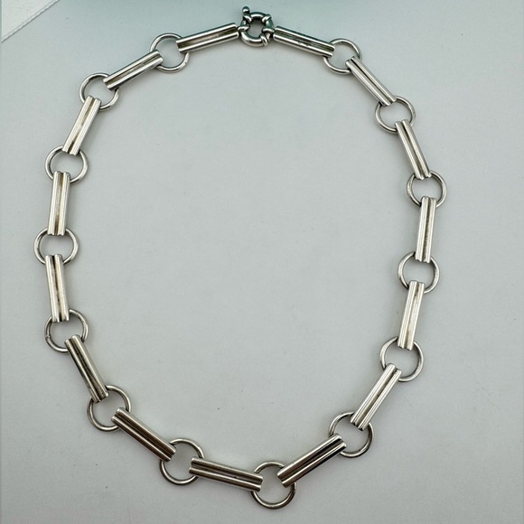 RARE Tiffany & Co. Tenderness Heart Bar Station Collar Necklace Sterling Silver